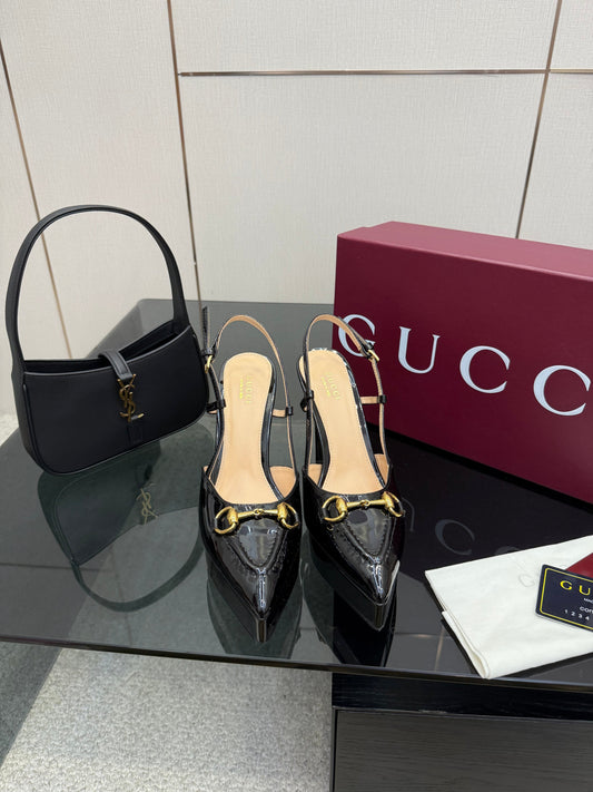 GG 25 Platform Sandals 11.8cm Black Patent Leather