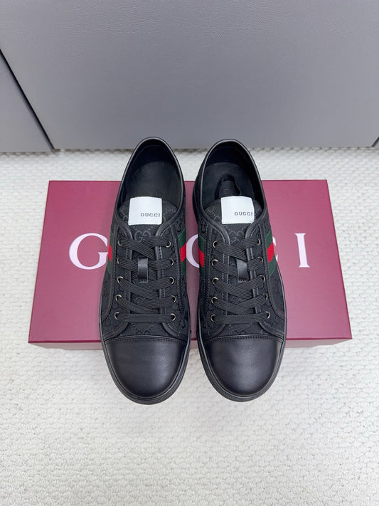 GG Tennis 1977 Sneakers Black Canvas Leather 788207
