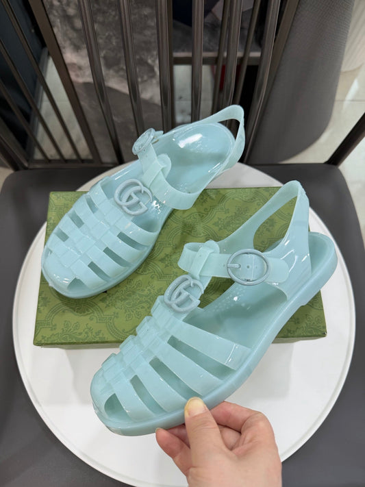 GG Sandals with Double G Light Blue TPU 818210