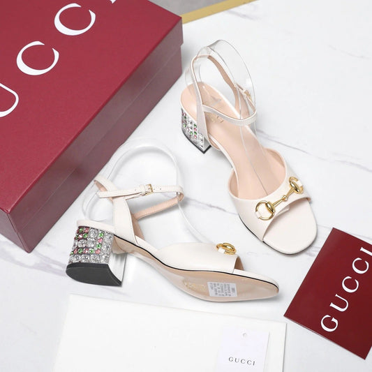 GG 26ss Sandals 55 White Beige Sheepskin 601094