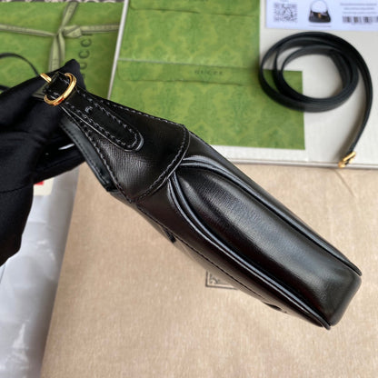 gg jackie mini 19cm black calfskin