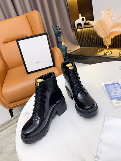 GG ankle boots black patent leather 397791