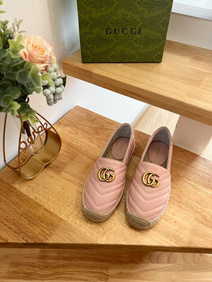 GG 26ss Loafer Light Pink Straw Sheepskin 692195