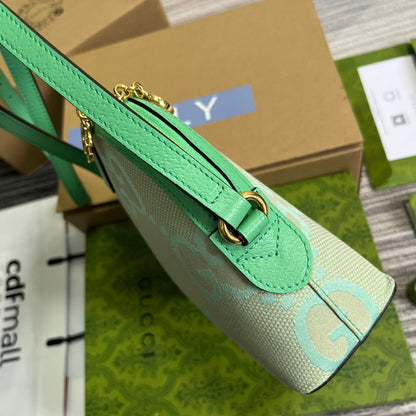 ophidia large 24cm comestic pouch beige green monogram canvas