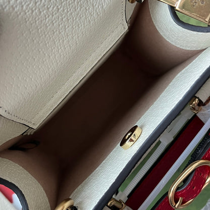 Gucci Diana Bamboo Mini Tote Bag Off-white Lambskin 240106