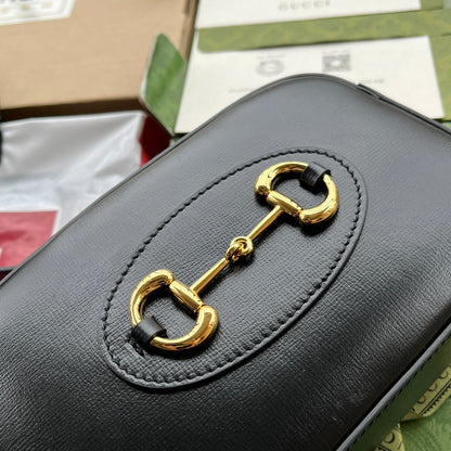 Gucci Horsebit 1995 Small Bag Black Leather 240124