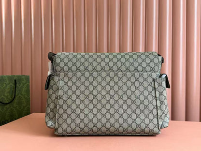 GG Supreme Large Changing Bag 44cm Beige Brown Canvas Leather Trim
