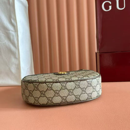 Gucci Ophidia 20cm Bag Ebony mix Beige Canvas Leather