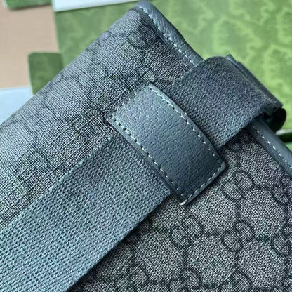 Gucci Ophidia Small Bag 23 Dark Grey Monogram Canvas Lambskin