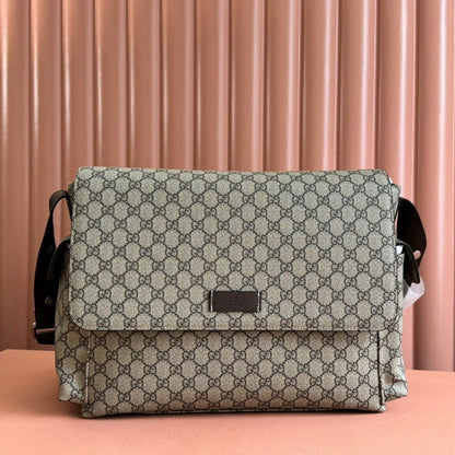 GG Large Changing Diaper Bag Brown Beige Canvas