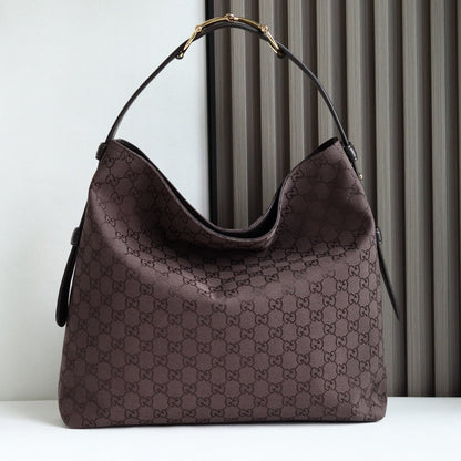 GG Beatrix Large Tote Bag Coffee Canvas