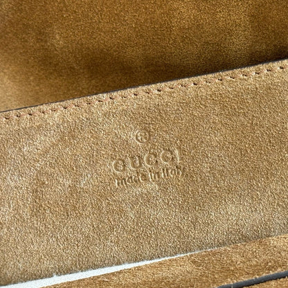 GG Large GG Chain Shoulder Bag Brown Suede