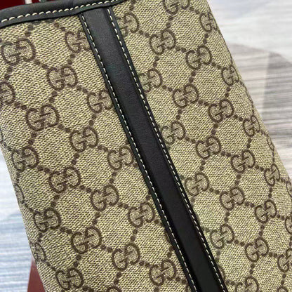 GG Emblem Maxi Tote Bag Beige & Dark Brown Monogram Coated Fabric