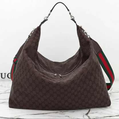 Gucci 2026 Brera Large Crossbody Bag Dark Brown Canvas