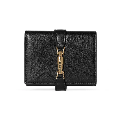 GG 26s Jackie Medium Wallet Black Leather