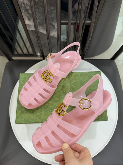 GG Sandals with Double G Light Pink Gold TPU 818204