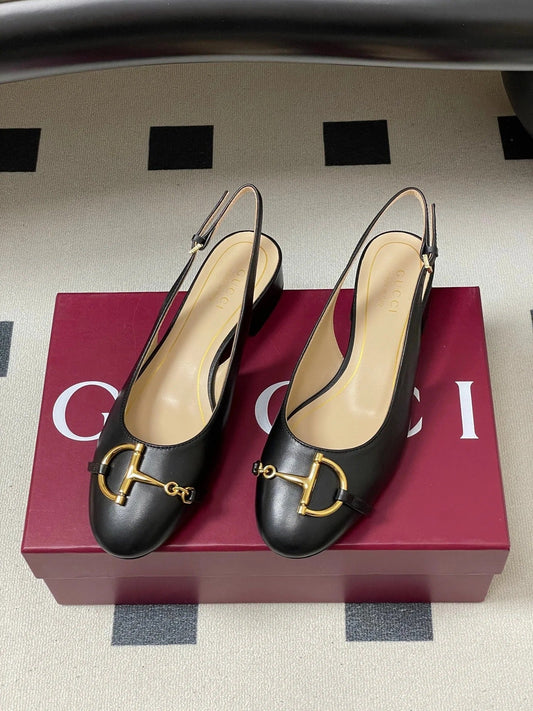 GG 26ss Big D Half HorseBit Mary Jane Black Cowhide 593508