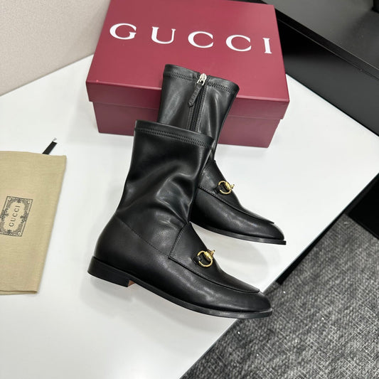 GG Jordaan Horsebit Ankle Boots 2.5 Black Sheepskin 626775