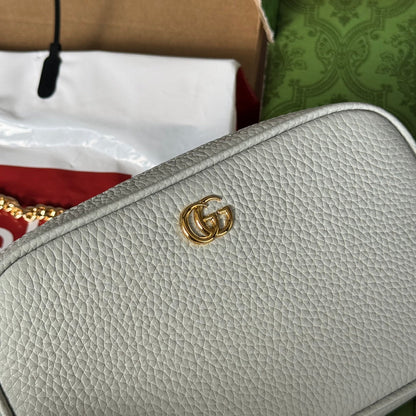 MARMONT MINI SHOULDER BAG 18 IN LIGHT GRAY CALFSKIN GOLD HARDWARE