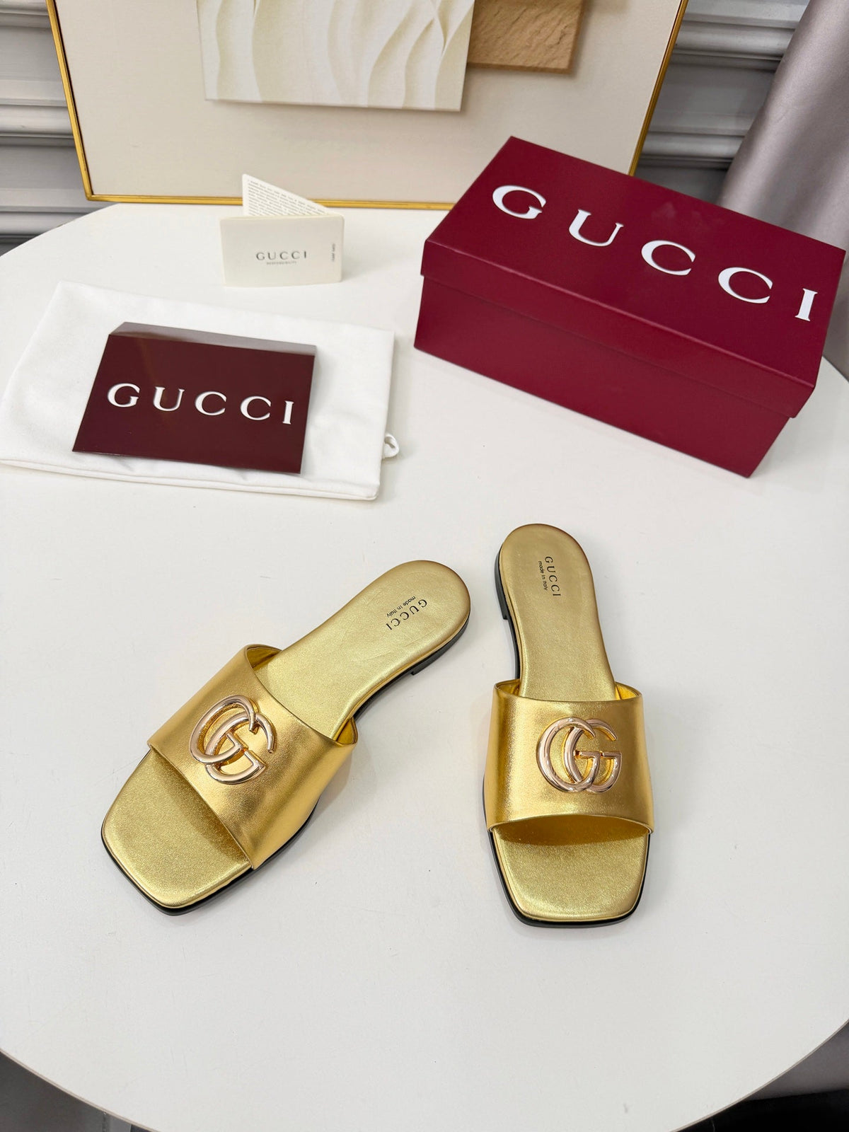 GG 2026 Early Spring Mule Gold Sheepskin 688517