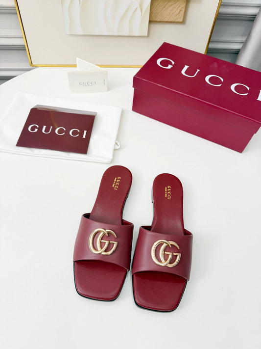 GG 2026 Early Spring Mule Burgundy Sheepskin 688520