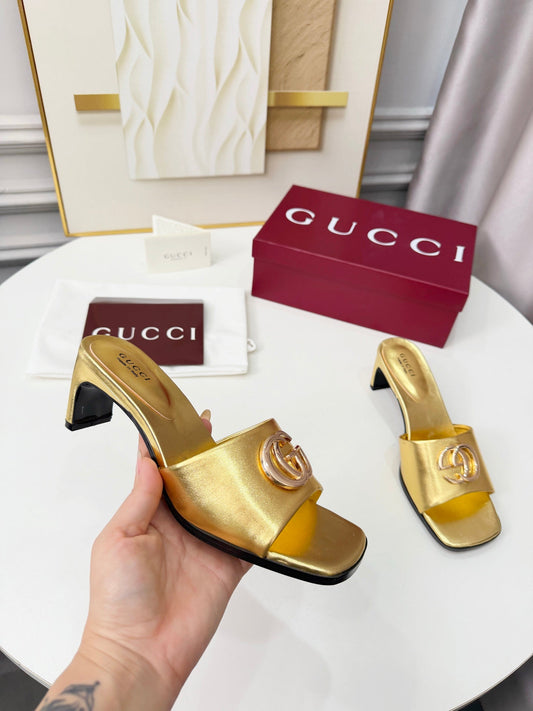 GG 2026 Early Spring Sandals Gold Sheepskin 688529