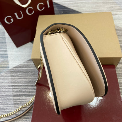 BLONDIE SMALL SHOULDER BAG 26 IN BEIGE CALFSKIN GOLD HARDWARE
