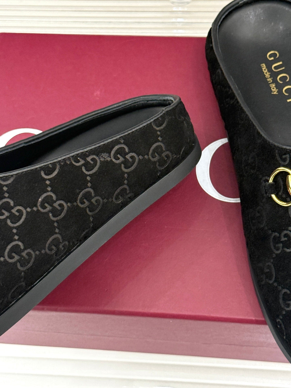 GG Mule With Horsebit Black Suede 905747