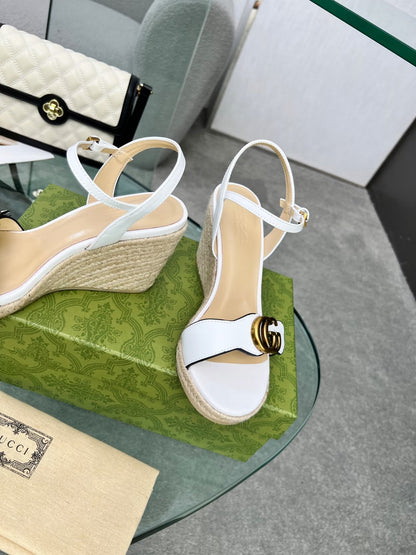 GG 26s Marmont Sandals 10cm Sandals Light Gold Metalic Leather 926708