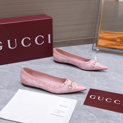 GG Savoy Ballerina Light Pink Denim Leather 864280