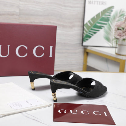 GG 26s Slide 5.5 With Bamboo Motif Black Canvas 961227
