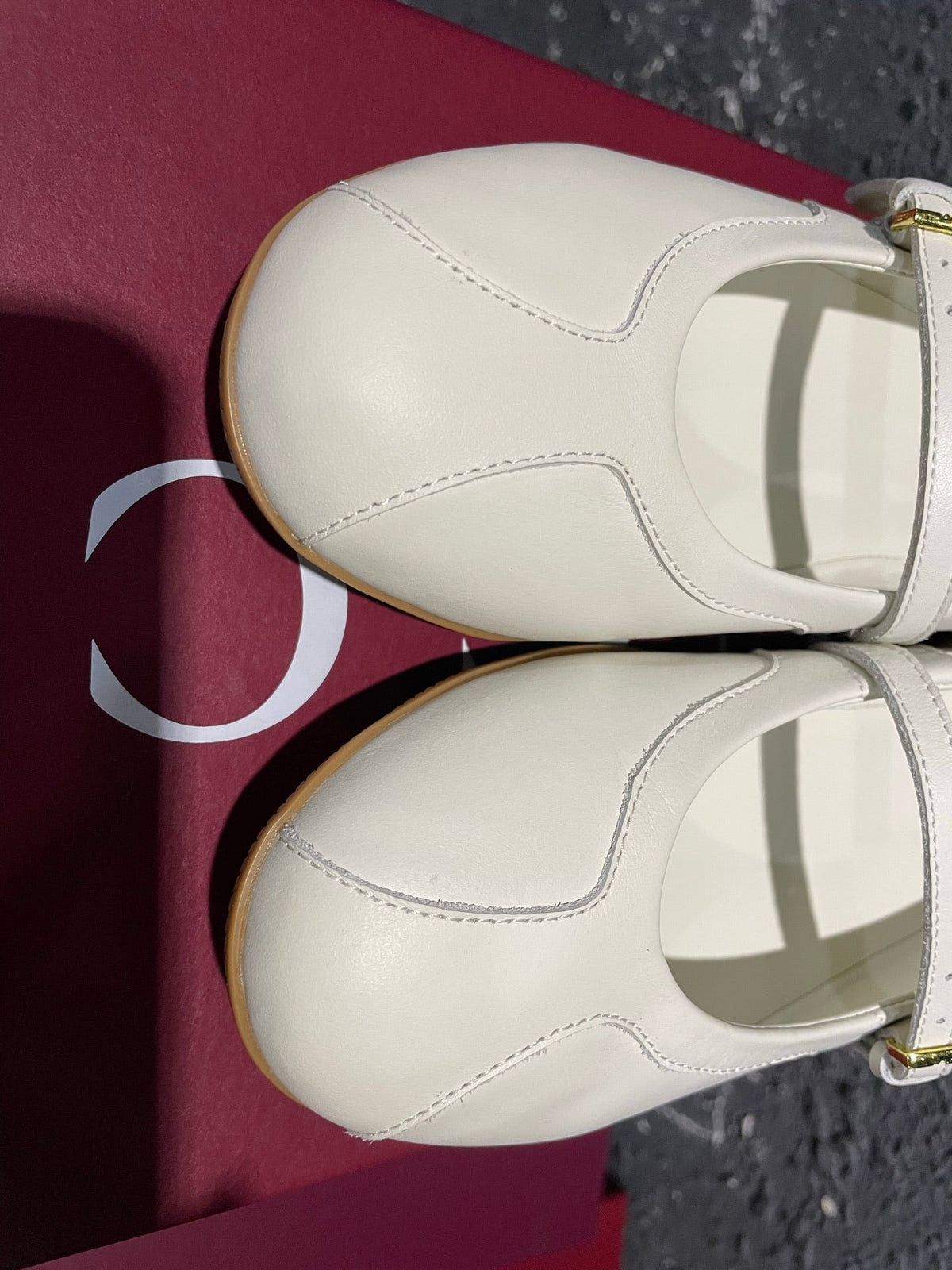 GG Shift Ballerina Cream Leather 787923