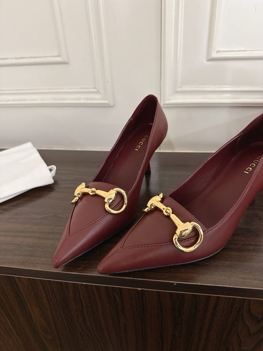 GG Boulevard Pumps 7.5cm Burgundy Leather 888855