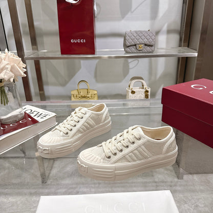 GG Chunky Sneaker 35mm Cream Canvas 457445