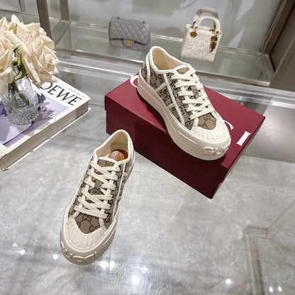 GG Chunky Sneaker 35mm Light Brown Beige Canvas 457446