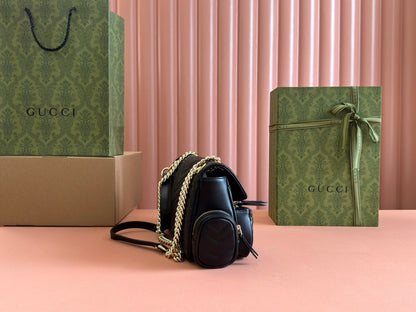 Gucci Marmont Bag Black Leather 244247