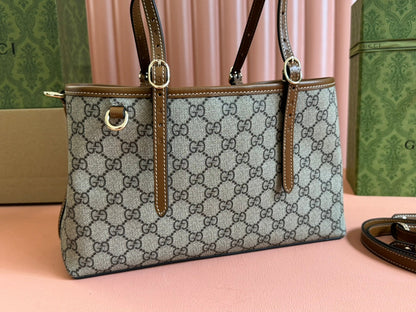 Gucci Ophidia 31cm Bag Ebony Brown Canvas 248566