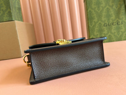 Gucci Ophidia 17.5cm Bag Ebony Brown Canvas Leather 248489