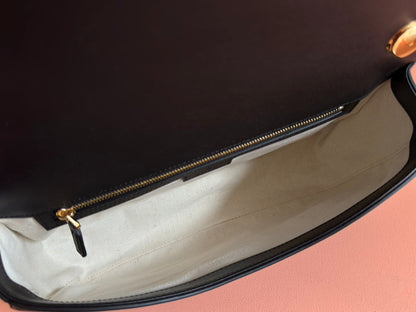 GG Blondie Large Handbag 32cm Black Calfskin