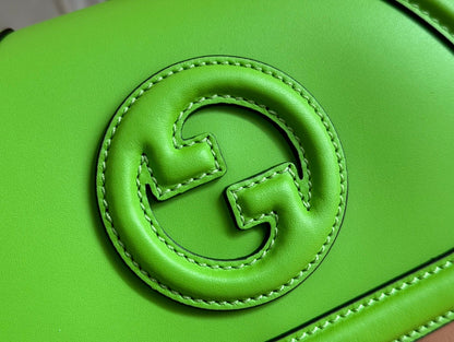 GG Blondie Handbag 21.5cm Green Calfskin