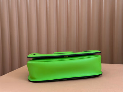 GG Blondie Medium Handbag 27cm Green Calfskin