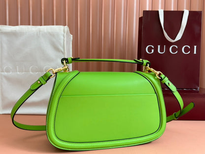 GG Blondie Large Handbag 32cm Green Calfskin