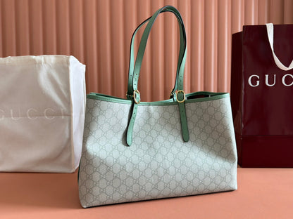 Gucci Ophidia 38cm Bag Green Canvas 244367