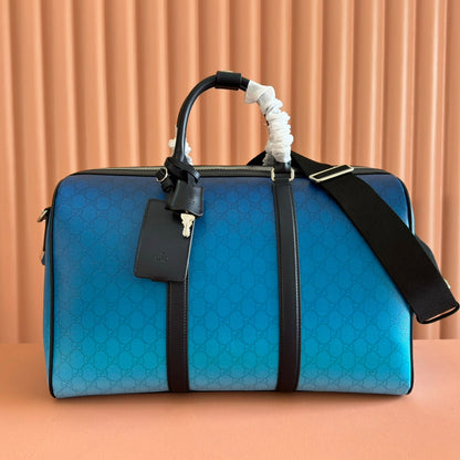 Gucci Chroma Large Duffle Bag Blue Leather