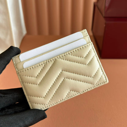 Gucci Marmont Card Wallet Light Beige Calfskin 254963