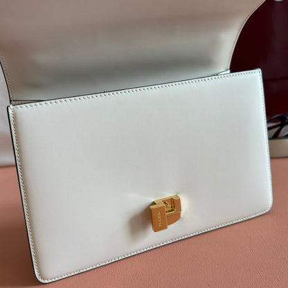 GG Sylvie Mini Chain Flap Bag White Lambskin 285219