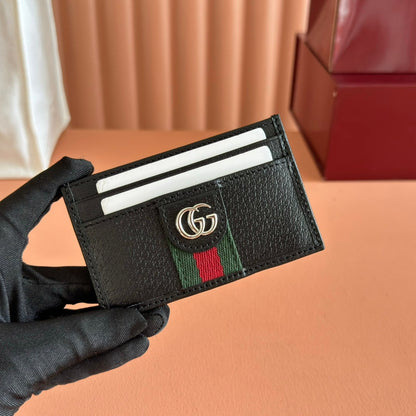 GG Ophidia Card Holder Black Leather