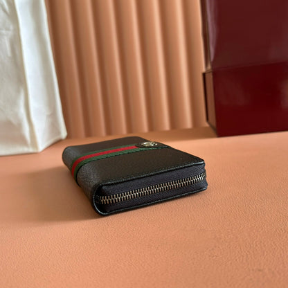 GG Ophidia Zip Around Wallet Black Leather