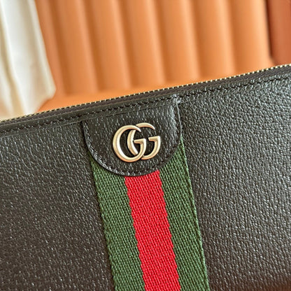 GG Ophidia Zip Around Wallet Black Leather