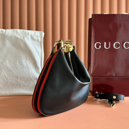 Gucci Attache Large Shoulder Bag 35cm Black Leather